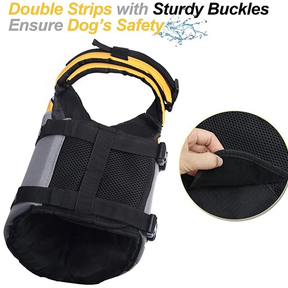 Boy Male Female Dog Life Jacket Yellow Large Vivaglory Pet Reflective Hand… - Picture 4 of 9